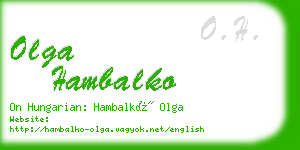 olga hambalko business card